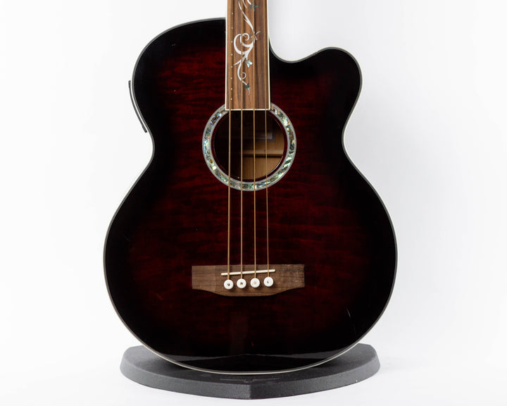 Michael Kelly Dragonfly MKDF4FLTBC Fretless Acoustic Bass 2013 Trans Black Cherry