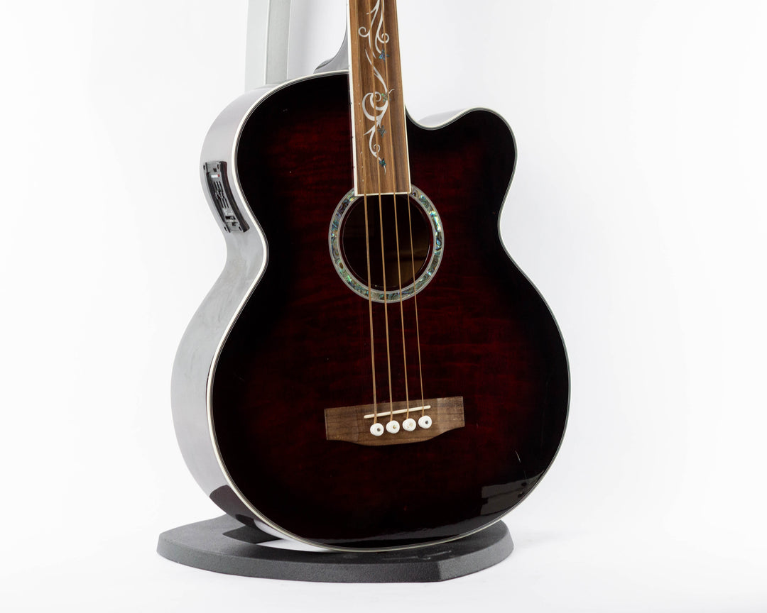 Michael Kelly Dragonfly MKDF4FLTBC Fretless Acoustic Bass 2013 Trans Black Cherry