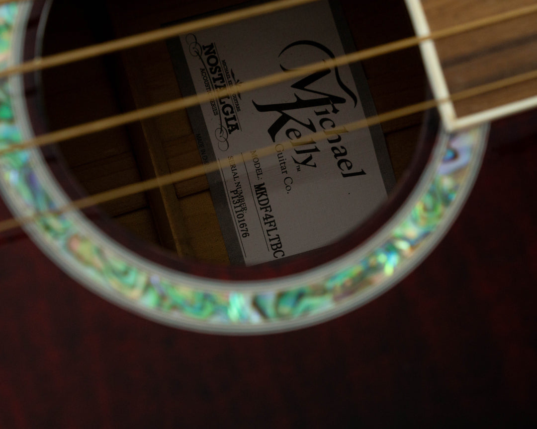 Michael Kelly Dragonfly MKDF4FLTBC Fretless Acoustic Bass 2013 Trans Black Cherry