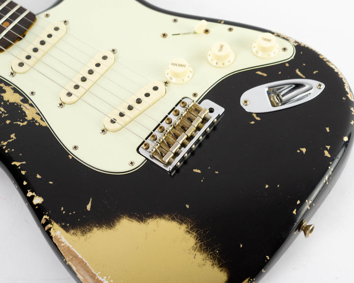 Fender Custom Shop 1962 Stratocaster Limited Edition 2024 Heavy Relic Black Over Aztec Gold