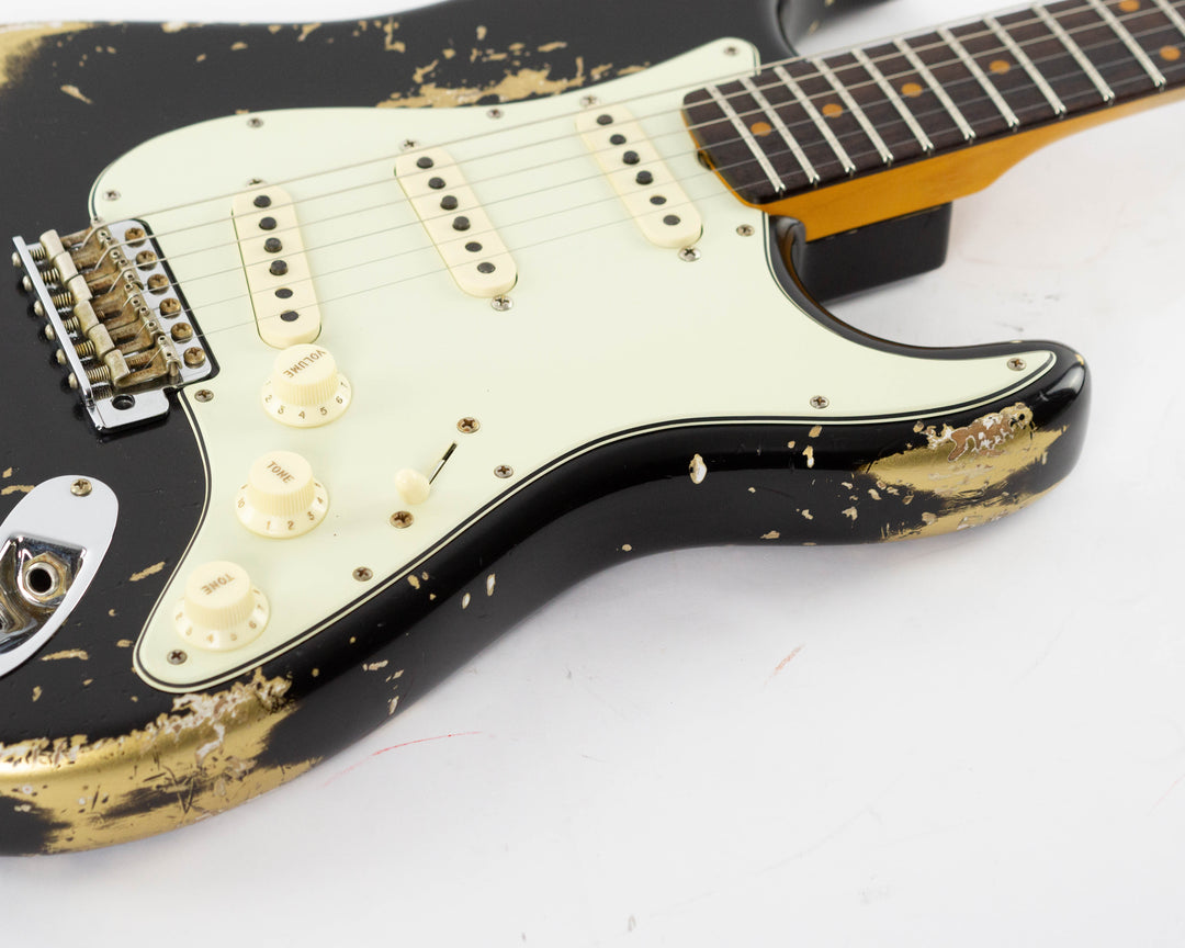 Fender Custom Shop 1962 Stratocaster Limited Edition 2024 Heavy Relic Black Over Aztec Gold