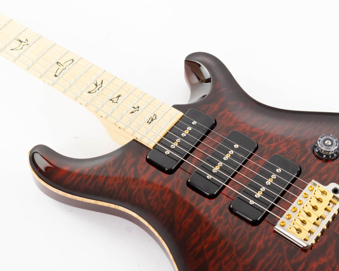 PRS Custom 22 Soapbar 10 Top 2010 Quilt Fire Red Burst
