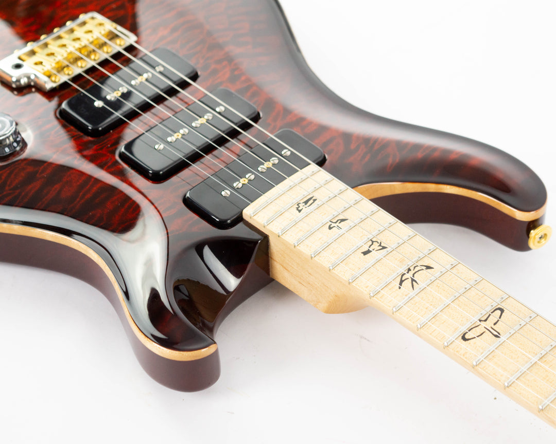 PRS Custom 22 Soapbar 10 Top 2010 Quilt Fire Red Burst